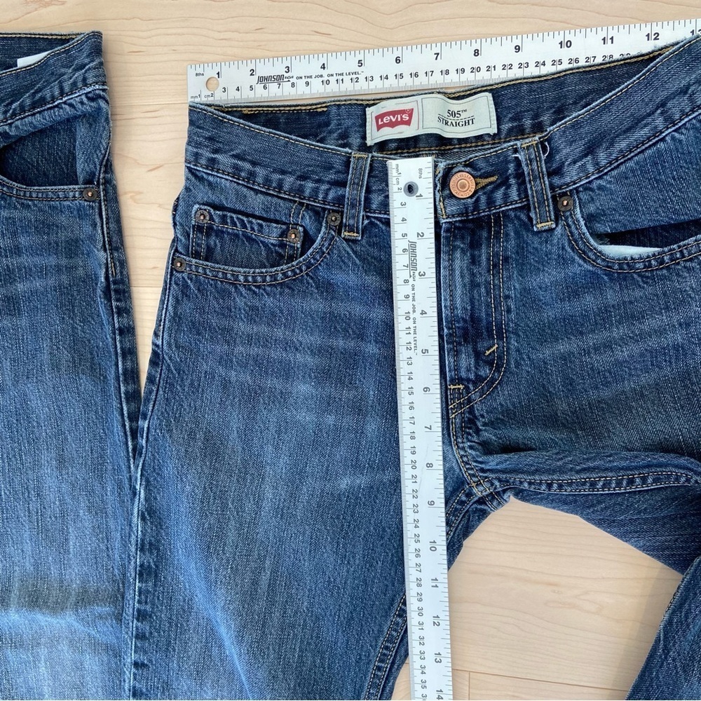 Levis men bundle 2 jeans 505 straight leg stretch blue denim size 27/youth 14 - Picture 7 of 11